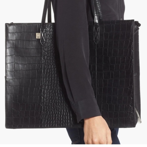 Beis work tote in Black Croc - Picture 7 of 7